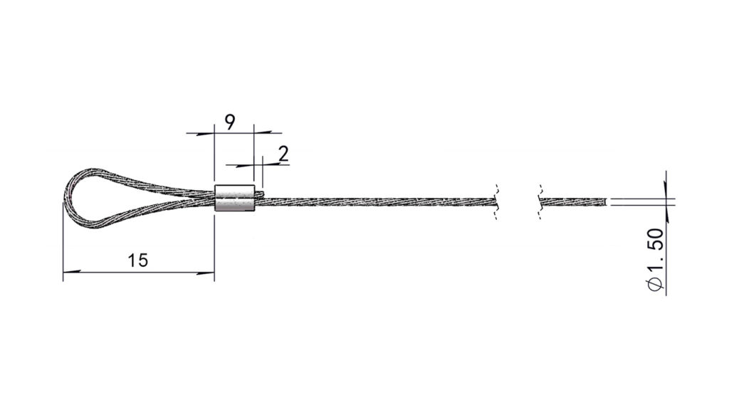 Трос Ф1,5мм с Петлей 15мм - ООО "Подвесные системы"
